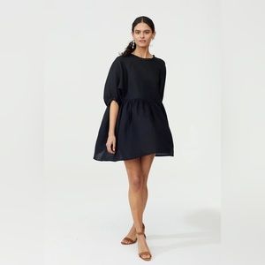 NWT lanhtropy “Alcala” Black 100% Linen Dress
